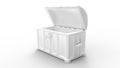 3D rendering of a treasure chest storage open isolated on white background Royalty Free Stock Photo