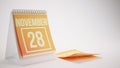 3D Rendering Trendy Colors Calendar on White Background - november 28