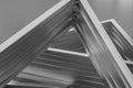 3d rendering, triangle metal framework, industrial background