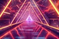 Abstract Sci-Fi Neon Light Tunnel Royalty Free Stock Photo
