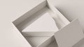 3D Rendering Triangular Cake Slice Mockup Package in a Blank Box Template
