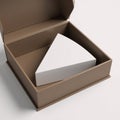 3D Rendering Triangular Cake Slice Mockup Package in a Blank Box Template