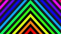 3D rendering. Triangular design with lines of multiple colors. Rainbow colored striped design. Design template with colored and