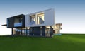 3D rendering of tropical house with clipping path. Royalty Free Stock Photo