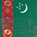 Scratched Turkmenistan flag Royalty Free Stock Photo