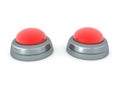3D Rendering of two big red buttons Royalty Free Stock Photo