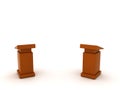 3D Rendering of two debate lecterns