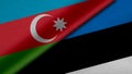 3D Rendering of two flags of Azerbaijan and Republic of Estonia