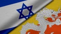 3D Rendering of two flags from State of Israel and Kingdom of Bhutan