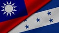 3D Rendering of two flags from Taiwan and Republic of Honduras