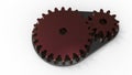 3D rendering - two isolated gears