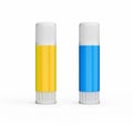 3D rendering of two open paper glue sticks on a white isolated background Royalty Free Stock Photo