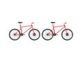 3D Rendering of two red bicycles Royalty Free Stock Photo