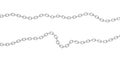 3d rendering of two strips of polished steel chains lying curled on a white background. Royalty Free Stock Photo