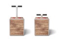 3d rendering of two wooden detonator boxes on white background. Royalty Free Stock Photo