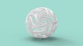 3D rendering of typical complex rapid prototyping computer generated model. Round shaped sphere ball isolated in empty