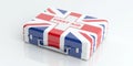 3d rendering UK flag first aid kit on white background