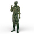 3D rendering of uncanny tree man