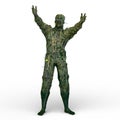 3D rendering of uncanny tree man