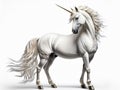 3d rendering of a unicorn on white background3 background Royalty Free Stock Photo