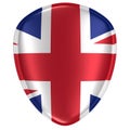 3d rendering of an United Kingdom flag icon.