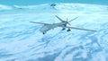 3D rendering of an unmanned attack aircraft