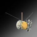 Unmanned spacecraft or satellite orbiter with clipping path