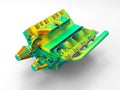 3D rendering - V8 car engine analysis