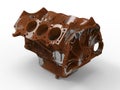 3D rendering - V8 rusted engine cylinder block