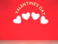 3D rendering Valentines Day background, big four love to blank photos for background and mock up object