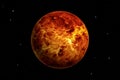 3d rendering of Venus planet with deep space background.