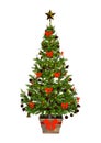 3D Rendering Victorian Christmas Tree on White