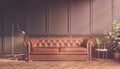 3d rendering of victorian living room with a large sofa - classic style - retro look Royalty Free Stock Photo