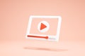 3D Rendering Video Player Icon Symbols Transparent Format White Perspective