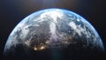 3D rendering of a view of the planet Earth from space Royalty Free Stock Photo