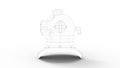 3d rendering of a vintage diving helmet mask isolated in white background Royalty Free Stock Photo