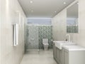 3d rendering vintage green bathroom