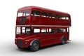 3D Rendering Of A Vintage Red Double Decker London Bus Isolated On White