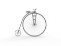 3D rendering of a vintage velocipede isolated on white background Royalty Free Stock Photo