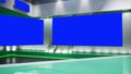 3D rendering Virtual TV Sport Studio News, Backdrop For TV Shows. TV On Wall. Advertising area, workspace mock up.