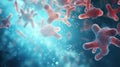 3d rendering of virus cells in abstract background with depth of field Generative AI Royalty Free Stock Photo