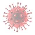 3d rendering of virus, magenta red, isolated Royalty Free Stock Photo