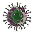 3d rendering of virus, magenta red, isolated Royalty Free Stock Photo