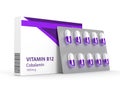 3d rendering vitamin B12 pills in blister