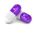 3d rendering vitamin B12 pills over white