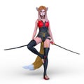 3D rendering of a vixen fencer