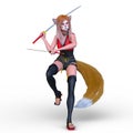 3D rendering of a vixen fencer