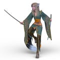 3D rendering of a vixen fencer