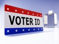 US ballot box with Voter ID card Royalty Free Stock Photo