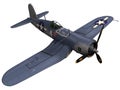 3d Rendering of a Vought F4U Corsair fighter Royalty Free Stock Photo